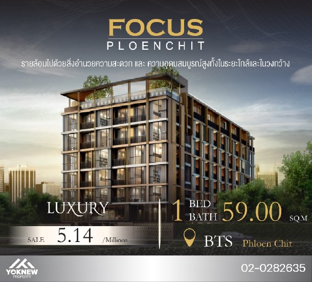 -1 BED 1 BATH ͧ觤ú  ͹ Focus Ploenchit  BTS ԹԵ