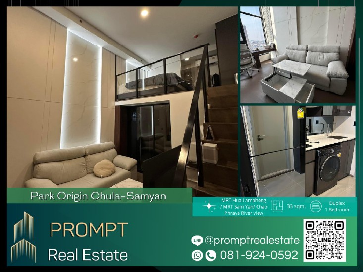 OP01555 - Park Origin Chula - Samyarn - 33 sqm - MRT Hua Lamphong- MRT Sam Yan- Chao Phraya Riv