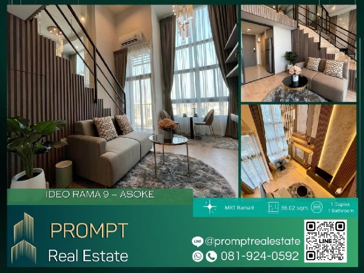 IJ03929 - IDEO RAMA 9  ASOKE - 36.02 sqm - MRT Rama9 - ARL Makkasan